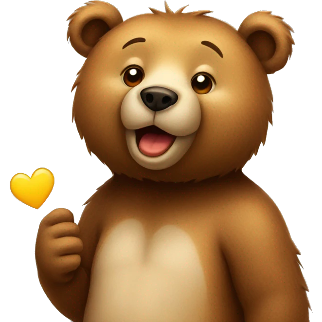 Bear throwing a kiss emoji