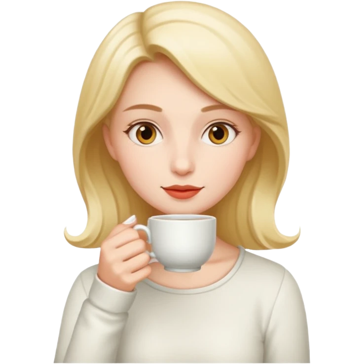 woman drinking cup of tea emoji