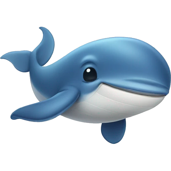 Cute blue whale with telegram emoji