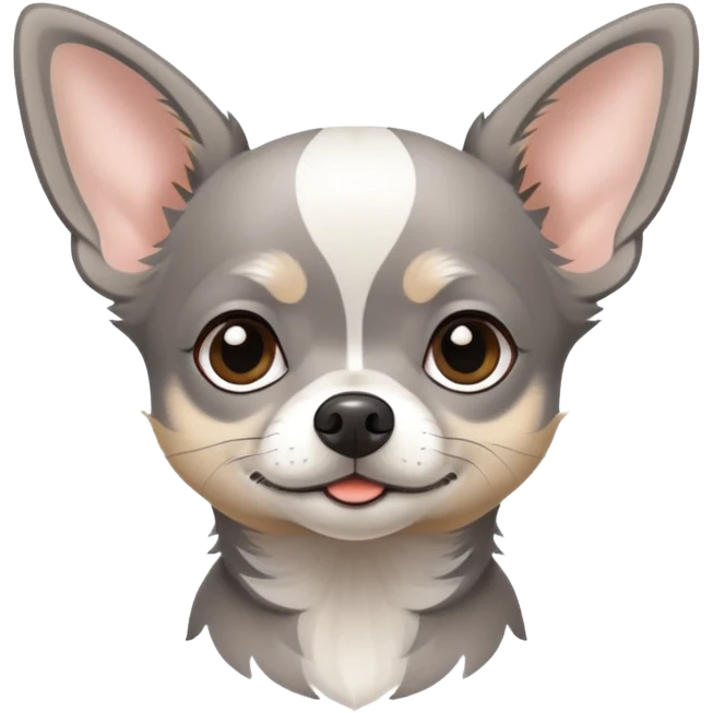 Grey Chihuahua with white stripe on head  emoji