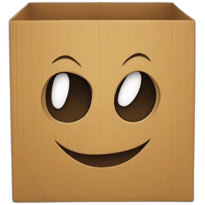 Evil cardboard box emoji