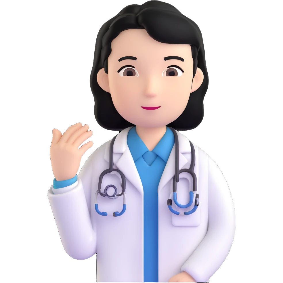 doctor with black hair emoji