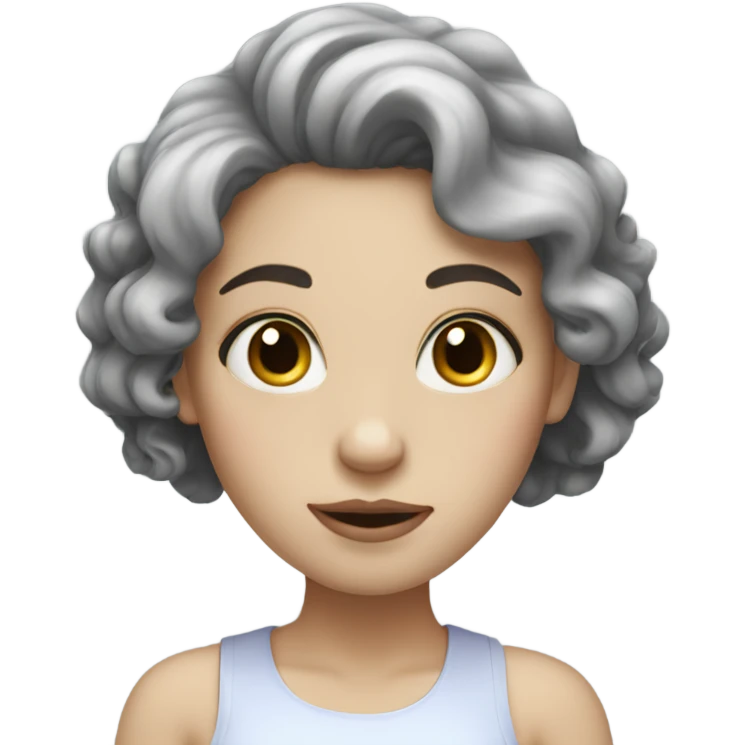pale girl with black curly hair emoji