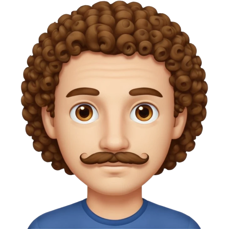 Curly Mustache Man young emoji