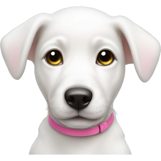 White puppy with pink nose emoji