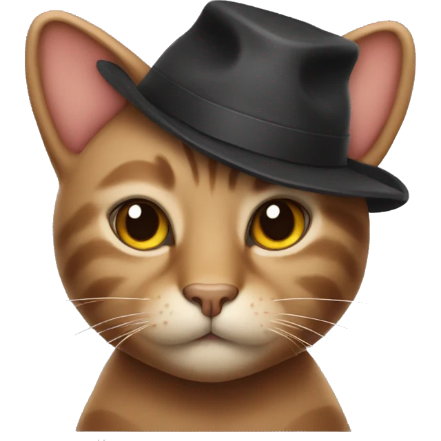 Cat wearing teddy bear hat emoji