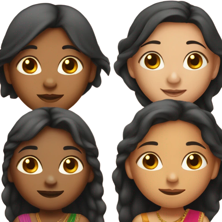 3 girl friends Indian fair emoji