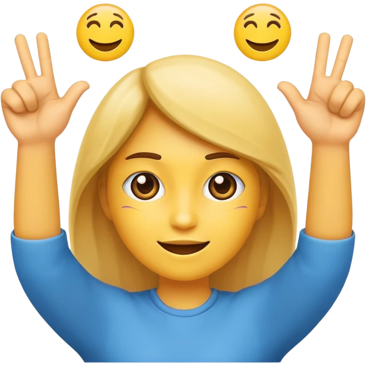 make the emoji what? whith two hands up combined with a six and  a seven emoji