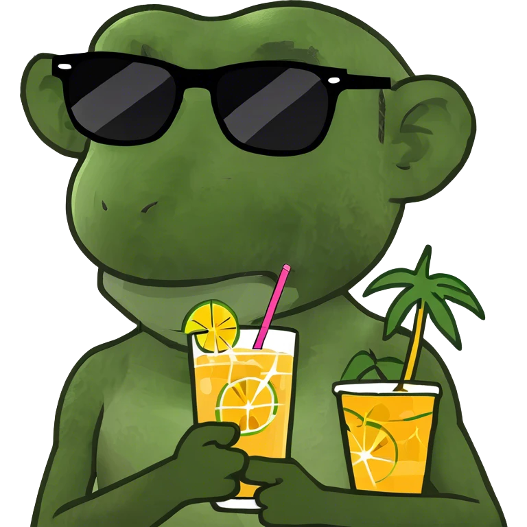 Monkey with drink emoji