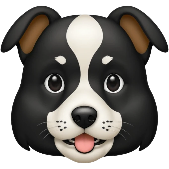 Chien noir avec bande blanche sur le poitrail  emoji