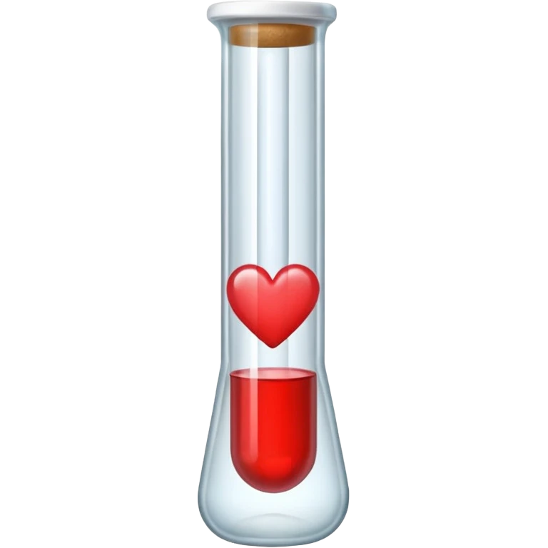 test tube with a small heart inside emoji