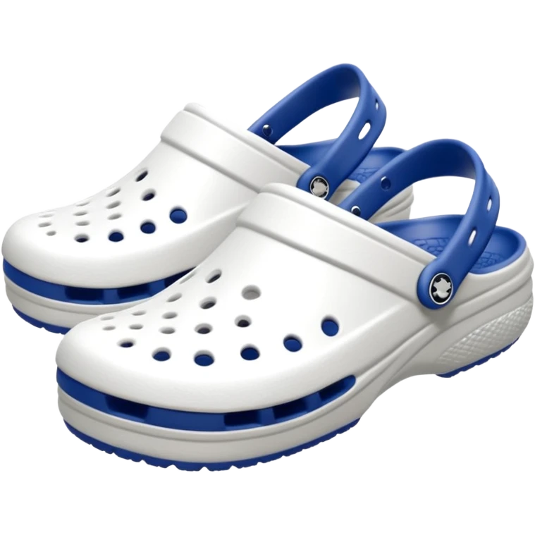 Pure white Crocs clogs, all-white straps and sole, no blue or other colors, matte white material, ventilation holes, dark background, realistic product photo, monoc emoji