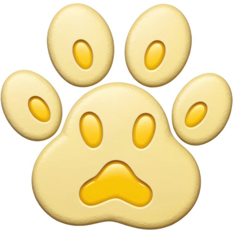 a pastel yellow pawprint emoji