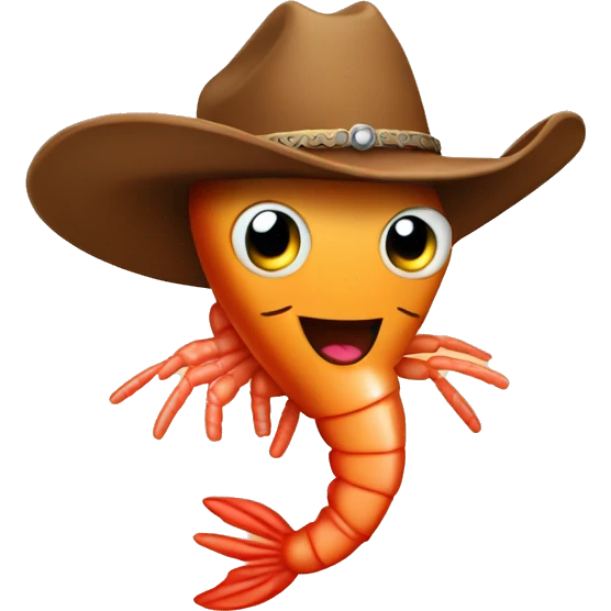 Shrimp with cowboy hat emoji