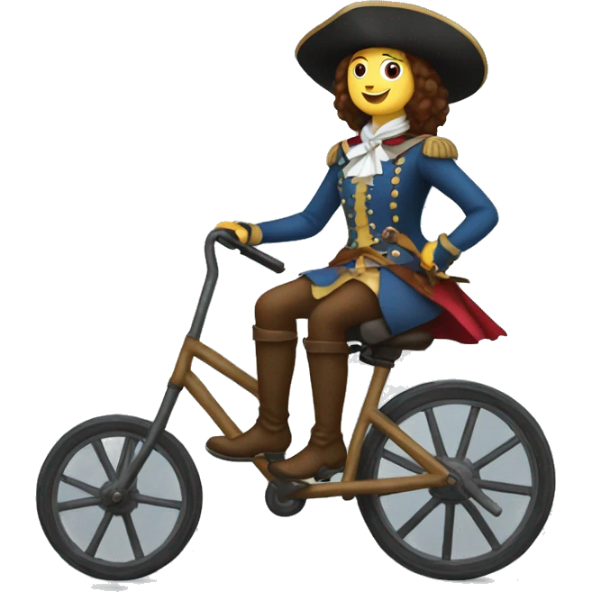 generic female musketeer riding a unicycle  emoji