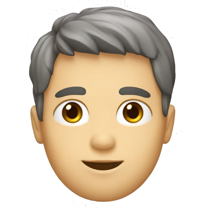 Un garçon avec les cheveux châtains et les yeux kaki et italien emoji