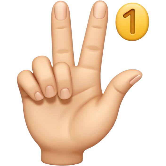 Please create a 3D emoji that shows the number "1" using "1" fingers. I’d like it to resemble the iPhone emoji style! emoji