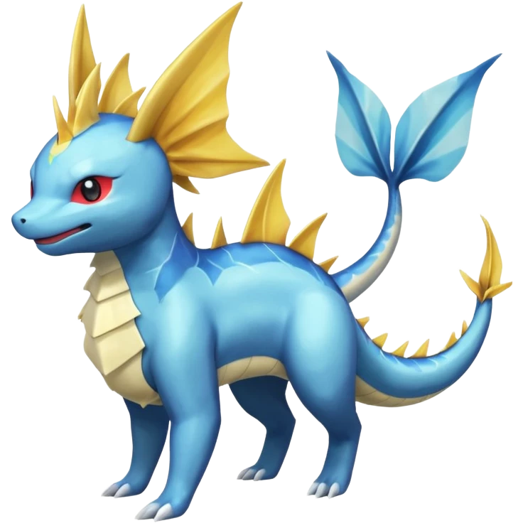 Manectric-Vaporeon-Salamence-Electrike-Amaura-koi-Fakemon-fusion, full body emoji