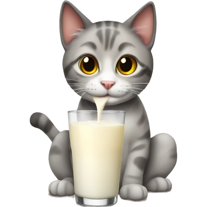 Cat drink milk emoji
