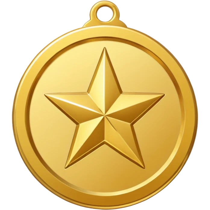 a gold medal with a star engraved on it emoji