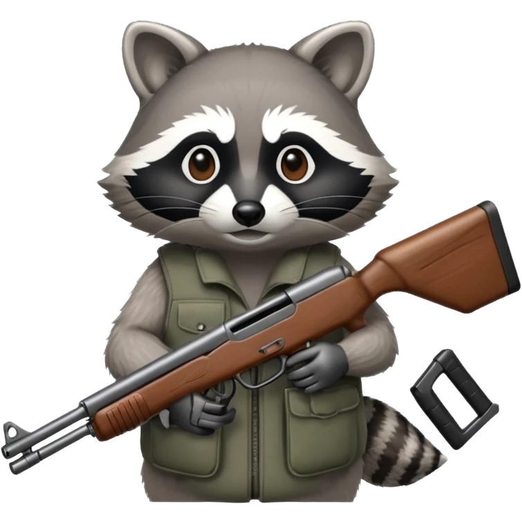 Raccoon with shotgun emoji