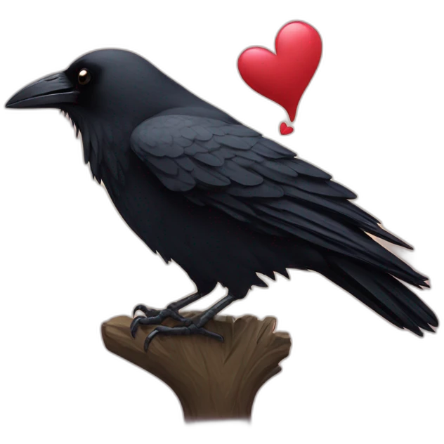 The crow is showing you a heart with her hand emoji