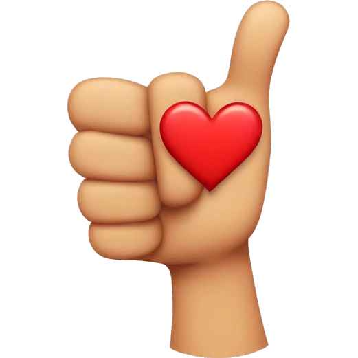 thumbsup with hearts emoji