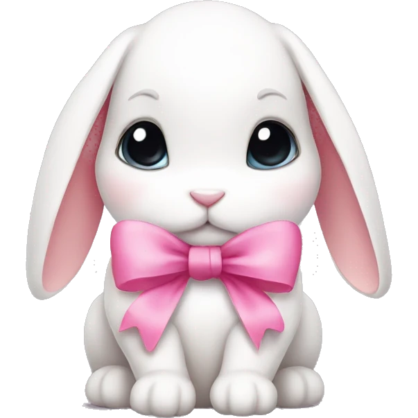 cute bunny with pink bow emoji