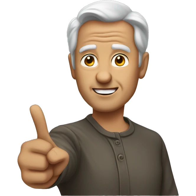 50 year old man pointing emoji