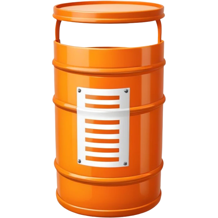 orange road construction barrel with shiny plastic appearance emoji