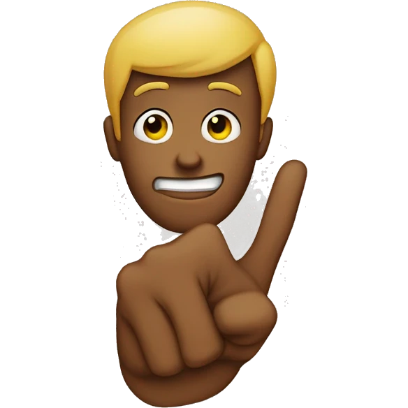 M.S. holds up his index finger. emoji