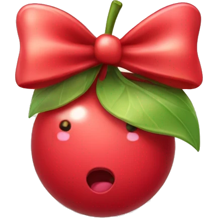 Cherrys with a cute bow on top  emoji
