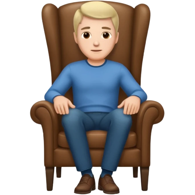 white man sitting still in a chair emoji