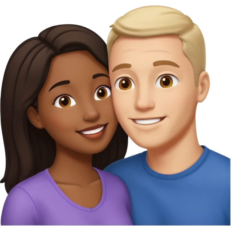 interracial couple kissing emoji