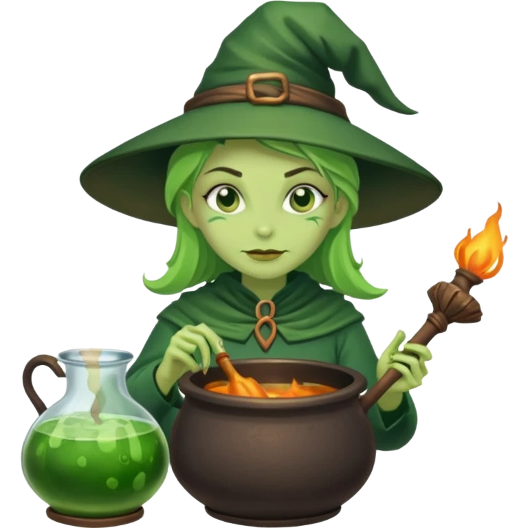 green witch cooking potion emoji