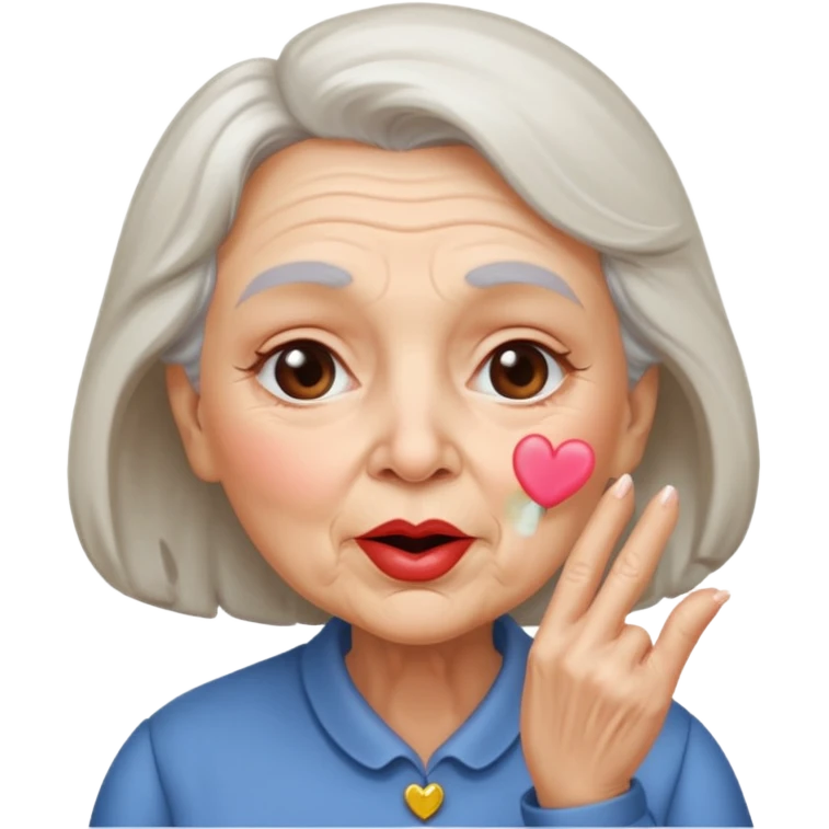 old woman blowing a kiss emoji