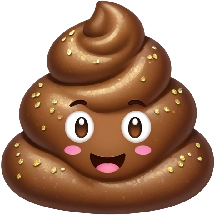 a poop with glitter  emoji