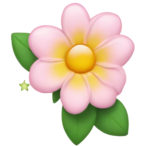 Light pink flower with little stars around it emoji