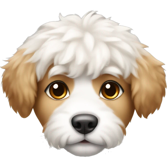 Fluffy white and tan puppy  emoji