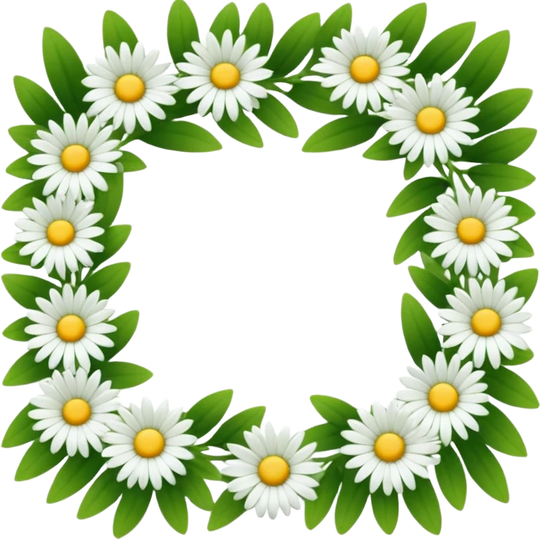 Square Flower frame with small delicate white daisy's intertwined with each other 

 emoji