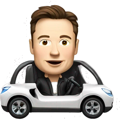 Elon musk driving a car emoji
