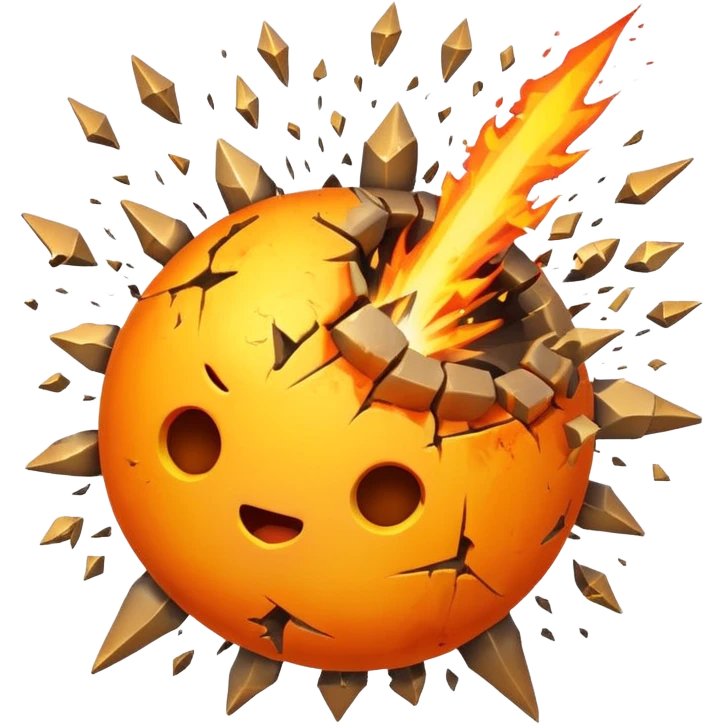 explosive bomb emoji with explosion and fragment shards emoji
