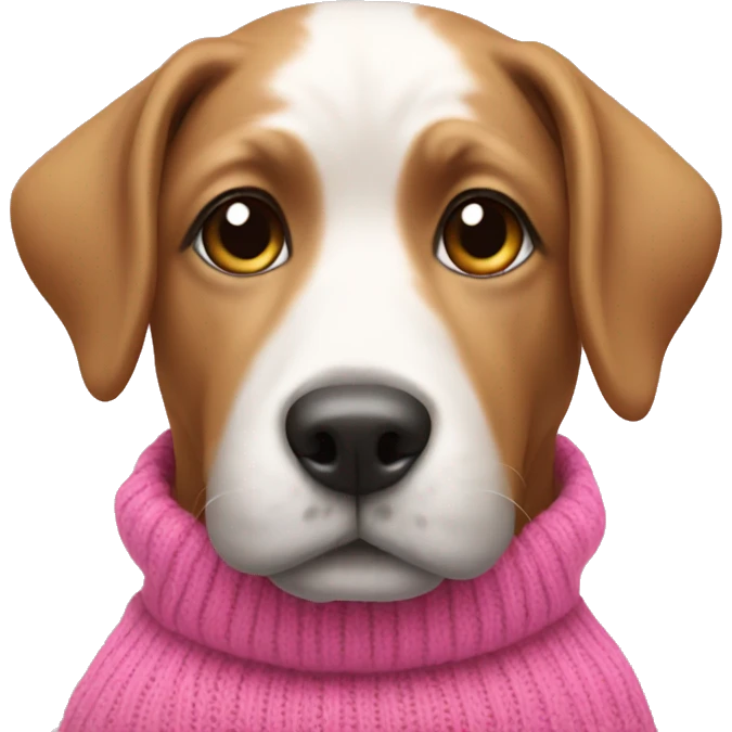 A dog with a pink sweater  emoji