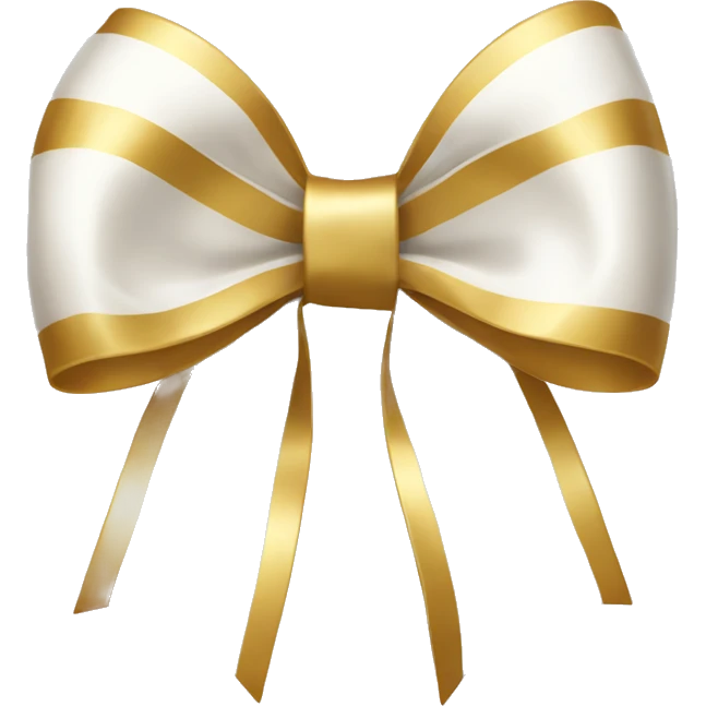 White and gold Christmas bow  emoji