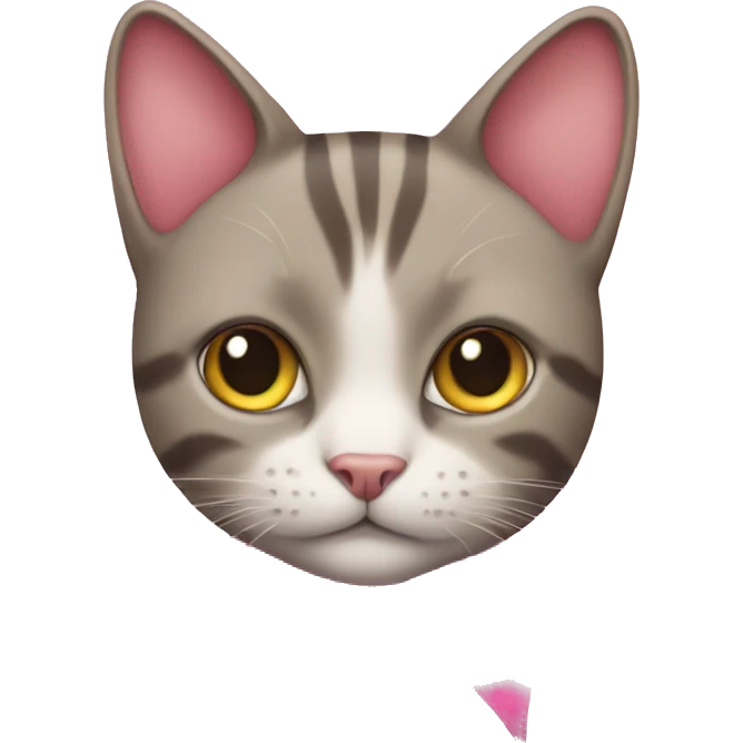 Cat with pink ribbon emoji