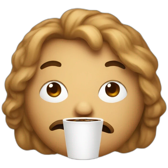 Thinking coffe emoji