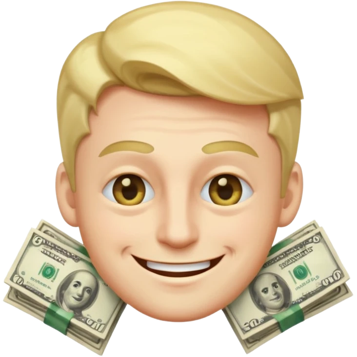 apple imoji man with money eyes smiling and winking emoji