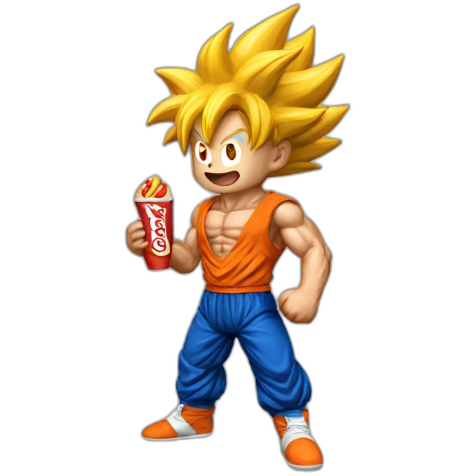 goku eating hotdog emoji