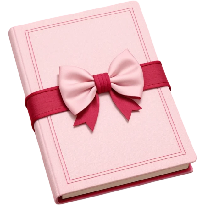 Junk journaling aesthetic book cover, tactile fabric textures, classic framing
Red yarn bow as focal point, soft shadows, calm pastel pink backdrop
Elegant, cozy, artistic, high-end print design emoji