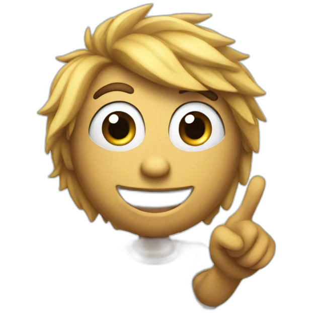 a mascot pointed to the side emoji